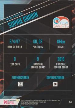 2019 Tap 'N' Play Suncorp Super Netball #55 Sophie Garbin Back